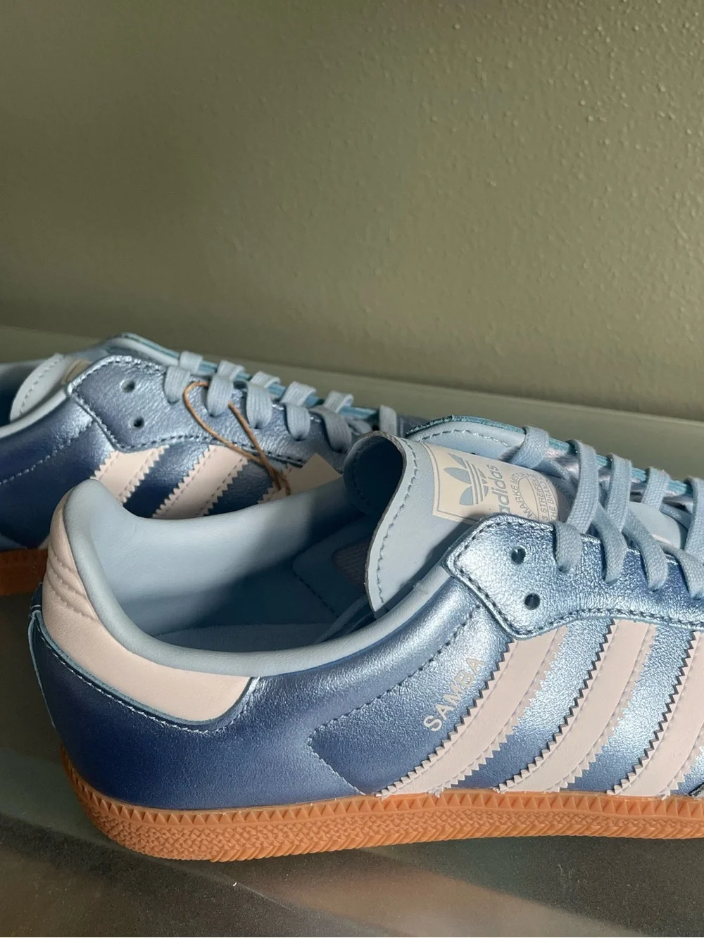Adidas Samba OG J Metallic Clear Sky Blue Gum – Big Kids 6 / Women’s 7.5 – NWT